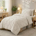 Sasttie Twin XL Comforter Set, 5-Piece Bed in a Bag, Pintuck Bedding Sets by SASTTIE
