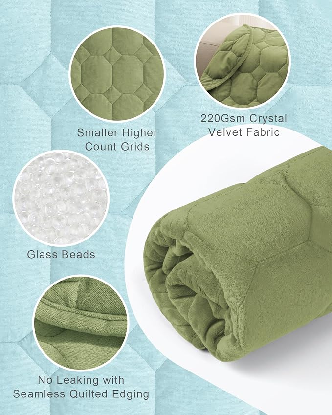 Cottonblue Weighted Lap Blanket Pad 7 lbs 29" x 24", Cozy Luxury Crystal Velvet - Image 4