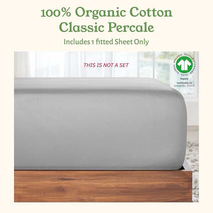 California Design Den 100% Organic Cotton King Fitted Sheet Only, Deep Pocket - Image 4