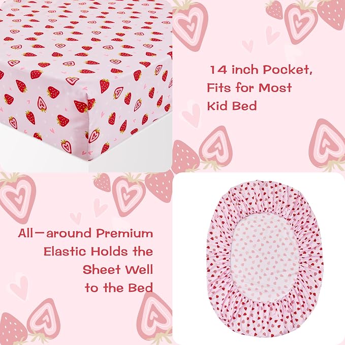 lasoftan Kids Sheet Set Full Size, Girls Full Sheet Set - Image 4