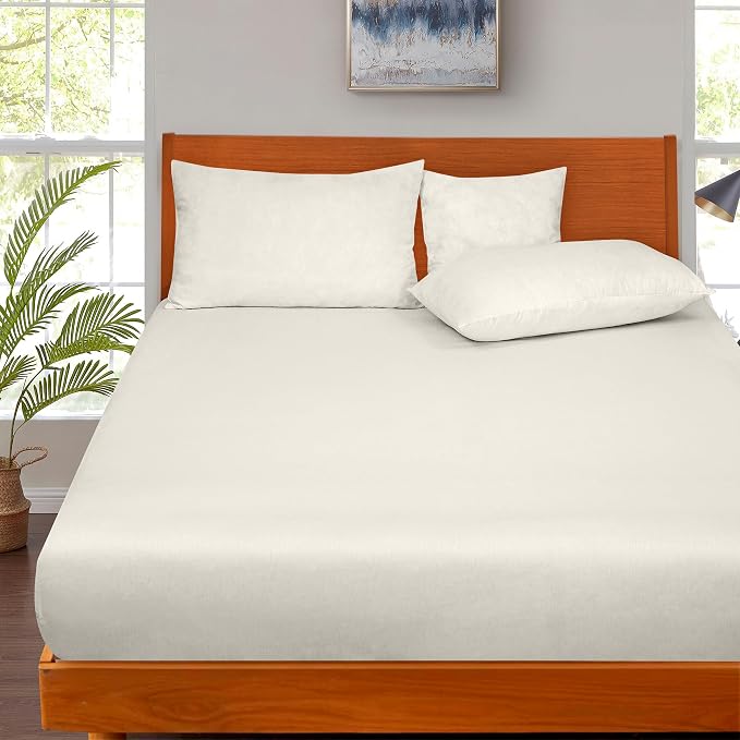 ROYALE LINENS 300 Thread Count 100% Long Staple Combed Cotton Fitted Sheet Full - Image 5
