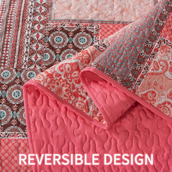 BEDIFANY Cotton Queen Quilt Set, Farmhouse Queen Size Quilt Bedding Set - Image 4
