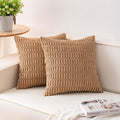 Aegero Pack of 2 Corduroy Decorative Throw Pillow Covers 26x26 InchSoft Striped by Unknown