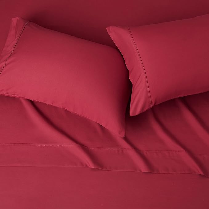 Amazon Basics Breathable, Wrinkle-Free, Ultra-Soft Microfiber 4 Piece Bed Sheet - Image 3