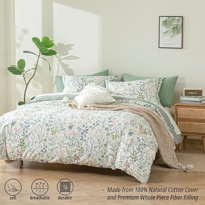LEMIROE Floral Cotton Comforter King Size - Image 2