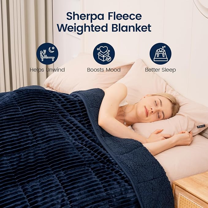 Sherpa Fleece Adult Weighted Blanket 20lbs - Image 2