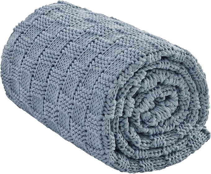 Knitted Weighted Blanket for Adult, No Beads Heavy Blanket 60” x 80'' 17lbs by Unknown