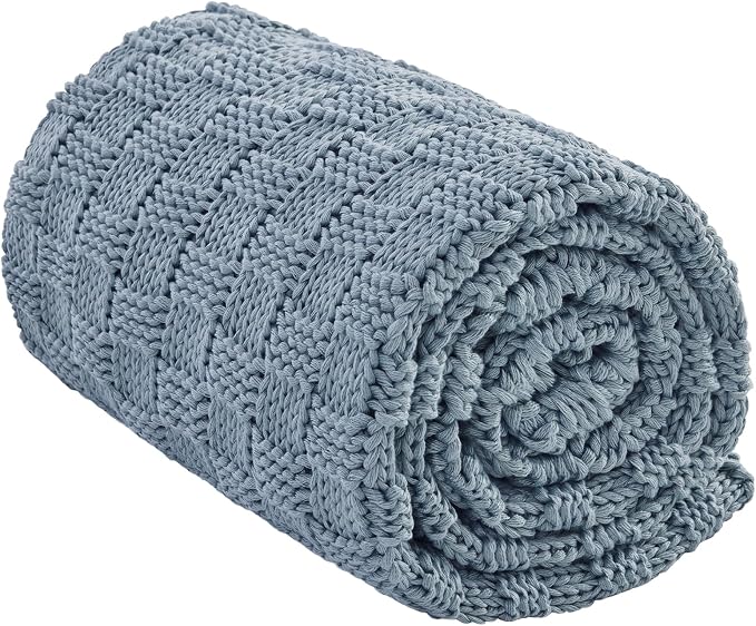 Knitted Weighted Blanket for Adult, No Beads Heavy Blanket 50” x 60'' 5lbs by Unknown