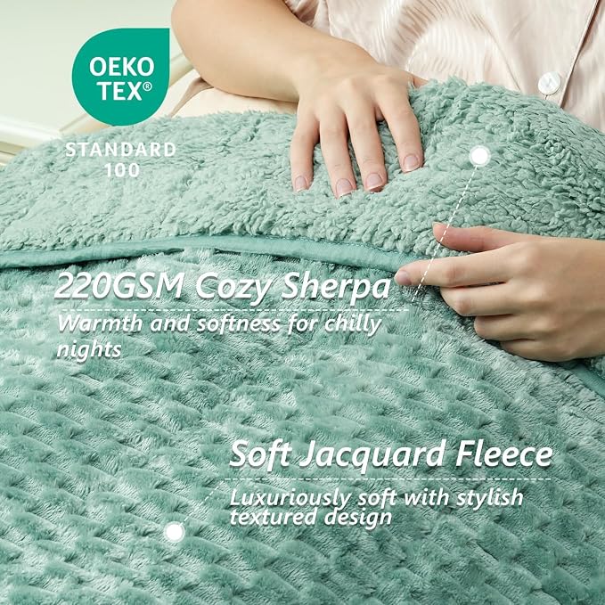Mr. Sandman Weighted Blankets for Adults Queen Size 15lbs, Warm Sherpa Fleece - Image 2