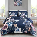 Luxudecor Floral Comforter Set King Size 7 Piece, Elegant Comforter Bedding Set by Luxudecor