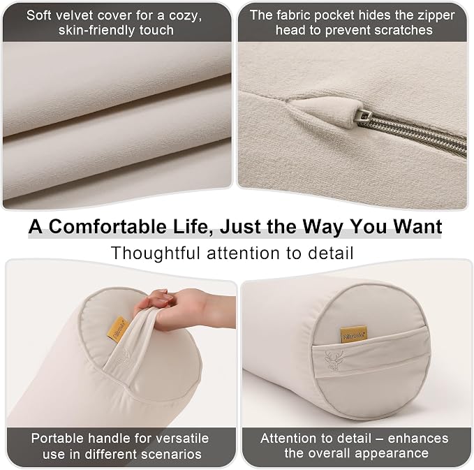 Body Pillow for Adults, Long Round Pillow, Big Cylindrical Pillow, Large Full - Image 5