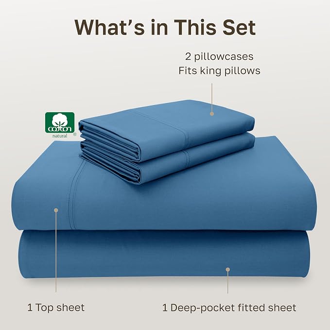 California Design Den King Sheets Cotton Set - Image 4