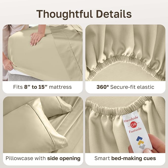 California Design Den Soft 100% Cotton Bed Sheets Twin Size Set, 400 Thread - Image 6
