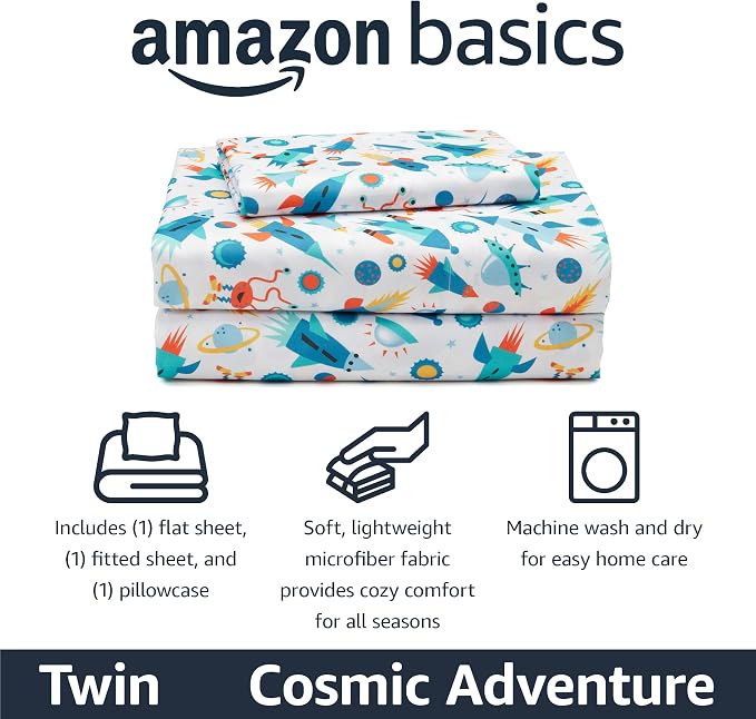 Amazon Basics Microfiber Kids' Sheet Set - Image 2