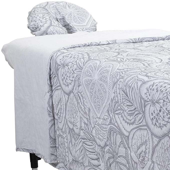 ForPro Premium Designer Flannel 3-Piece Massage Sheet Set, Island Tranquility by ForProProfessionalCollection