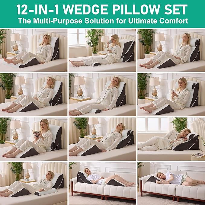 4PCS Wedge Pillow Set for After Surgery, Orthopedic Bed Wedge Pillow for Back - Image 5