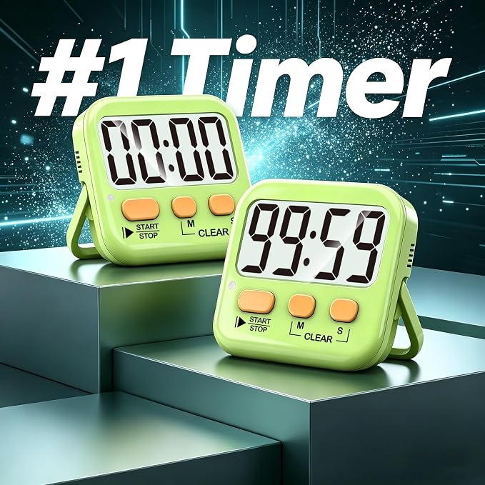Antonki 2 Pack Digital Timer for Kids, Magnetic Countdown Kitchen Timers for - Image 2
