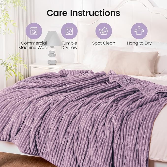 Sherpa Fleece Weighted Blanket - Image 6
