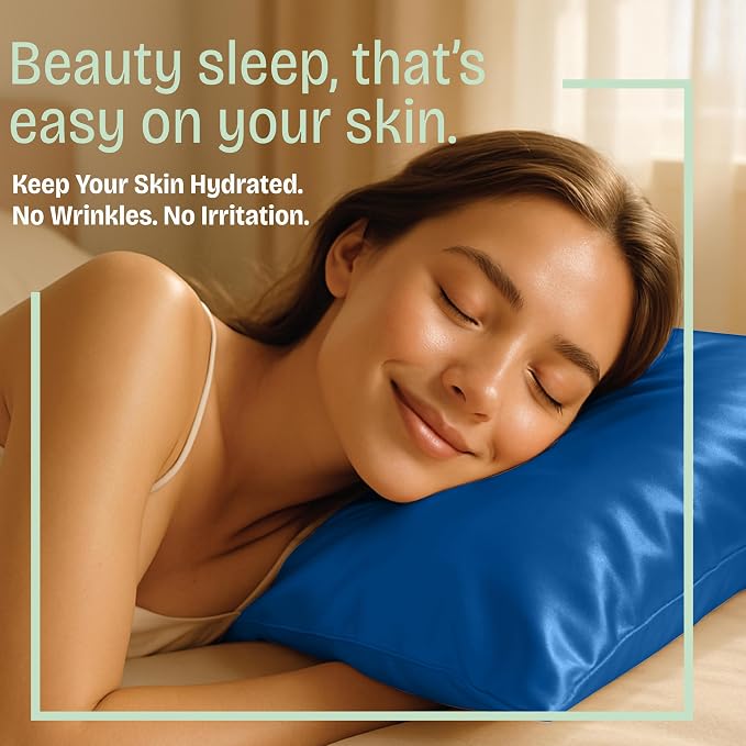 BLISSFORD Royal Blue Satin Pillowcase - Image 5