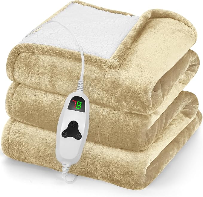greenoak Heated Blanket Electric Throw 50"X60", Heating Blanket by Greenoak