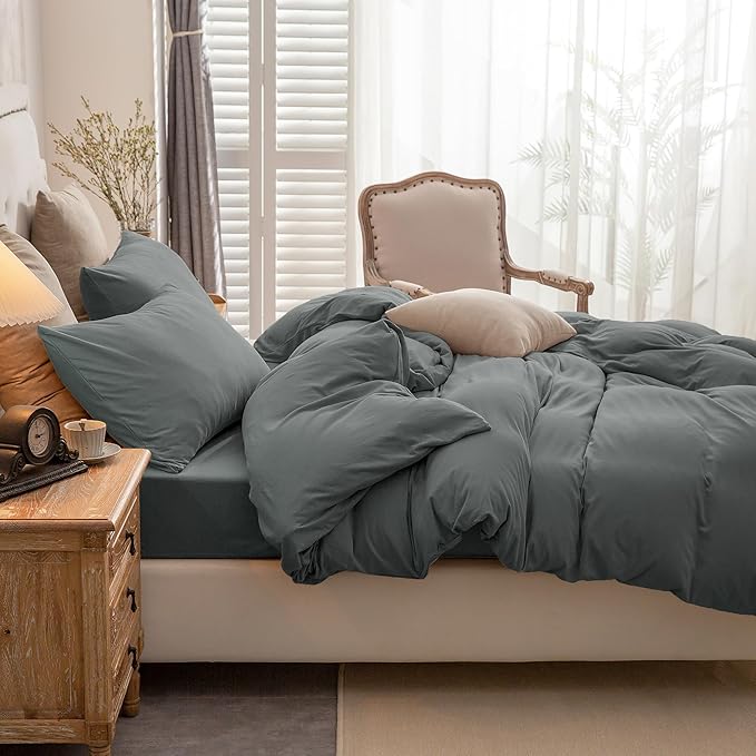 PURE ERA Jersey Knit Duvet Cover Set 100% T-Shirt Cotton Super Soft Comfy 3pc - Image 2