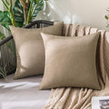 MIULEE Pack of 2 Decorative Outdoor Solid Waterproof Throw Pillow Covers Euro by MIULEE
