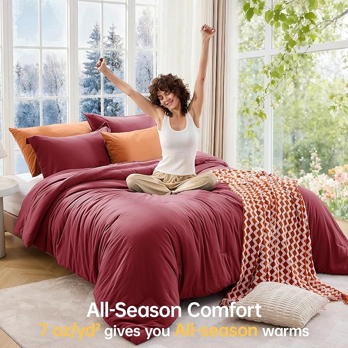 MUXHOMO Full Comforter Sets, All Season Ultra Soft Down Alternative Bedding - Image 4