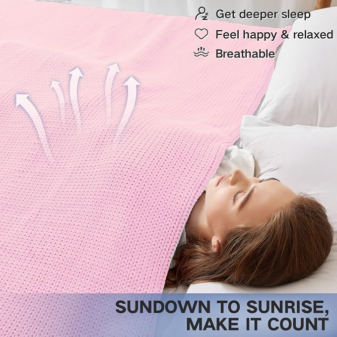 Guohaoi Knitted Weighted Blanket Kids No Beads Cooling Heavy Blanket, Home - Image 6