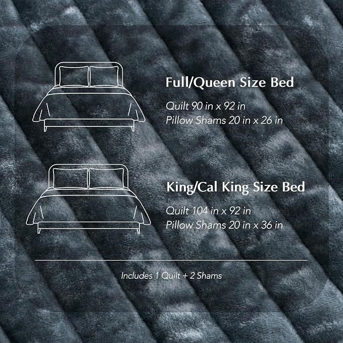 EVERGRACE Velvet Quilt Set King Size, Luxurious Soft Striped Channel Bedding Set - Image 8