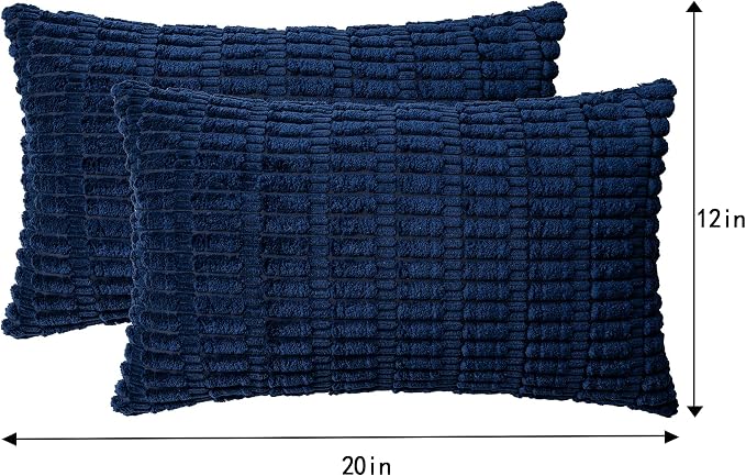 Aegero Pack of 2 Corduroy Decorative Throw Pillow Covers 12x20 InchSoft Boho - Image 4