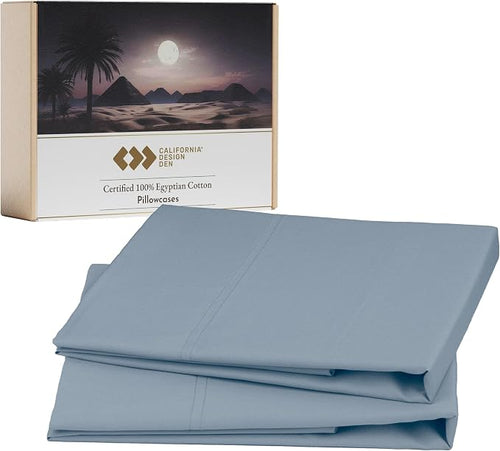 100% Egyptian Cotton Pillowcase King Set of 2, Hotel Quality Pillow Cases by CaliforniaDesignDen