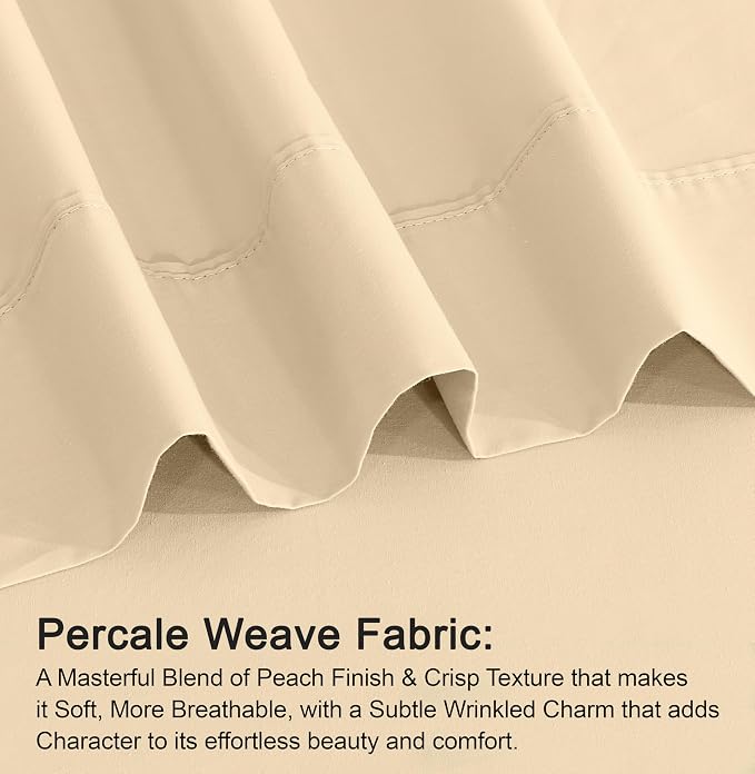 RUVANTI 100% Cotton Sheets – Twin XL Size Percale Bedding, Cooling & Breathable - Image 5