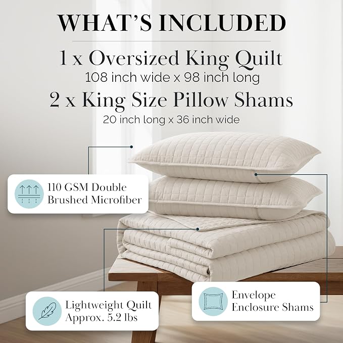 Southshore Fine Living, Inc. King Quilt Bedding Set, Quilted Coverlet Bed Spread - Image 2