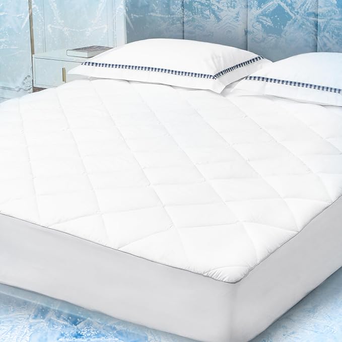 Sunflower Cooling Quilted Full Mattress Protector, Mattress Pad Chill Soft by SunflowerHometexUS