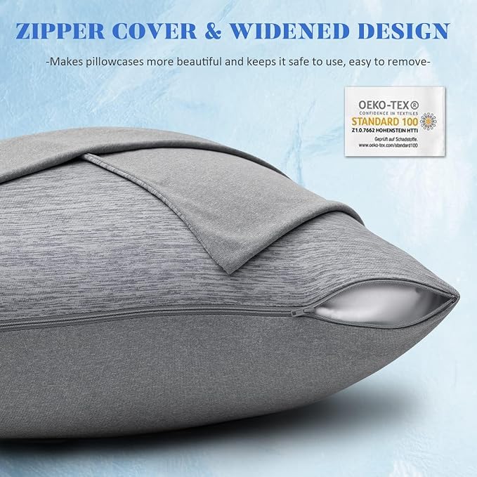 CHOSHOME Cooling Pillow Cases Zipper Pillow Covers Q-Max > 0.45 Zippered - Image 6