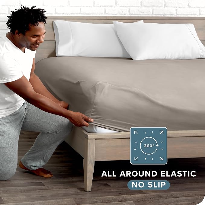Bare Home Fitted Bottom Sheet Twin Extra Long - Image 3