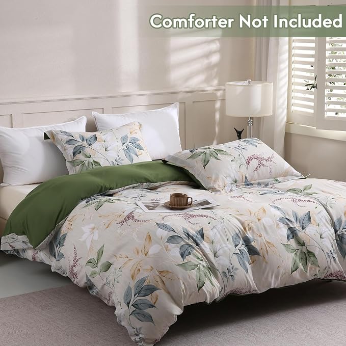 LONAVA Queen Botaincal 3 Pcs Duvet Cover Set, Breathable Soft Microfiber Forest - Image 2
