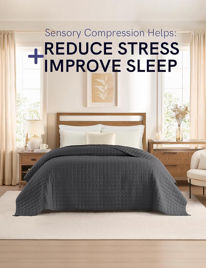 YnM Exclusive Weighted Blanket, Soothing Cotton, Smallest Compartments - Image 2