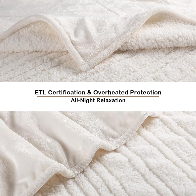 LaffyLo Electric Heated Blanket Full Size 72 x 84, Fast Heating Blanket - Image 3