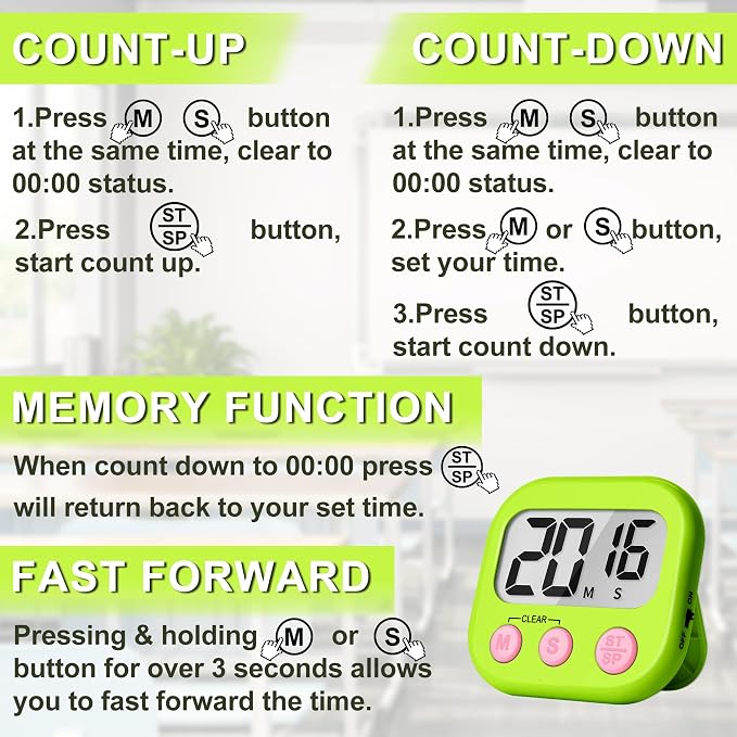 ZILLEEN Classroom Timer for Kids Teachers 2 Pack Digital Timers - Image 7