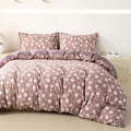 OAITE Purple Flower King Size Duvet Cover-3 Pieces Prewashed Cotton-Like by OAITE