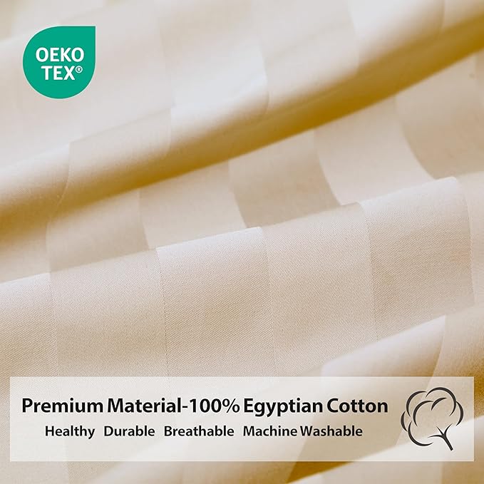 100% Egyptian Cotton Fitted Sheet Full Size, 600 Thread Count, Single Fitted - Image 3