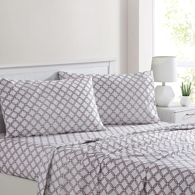 Modern Threads Printed 4-Piece Extra Soft Bedding Sheets & Pillowcase Set - Image 2