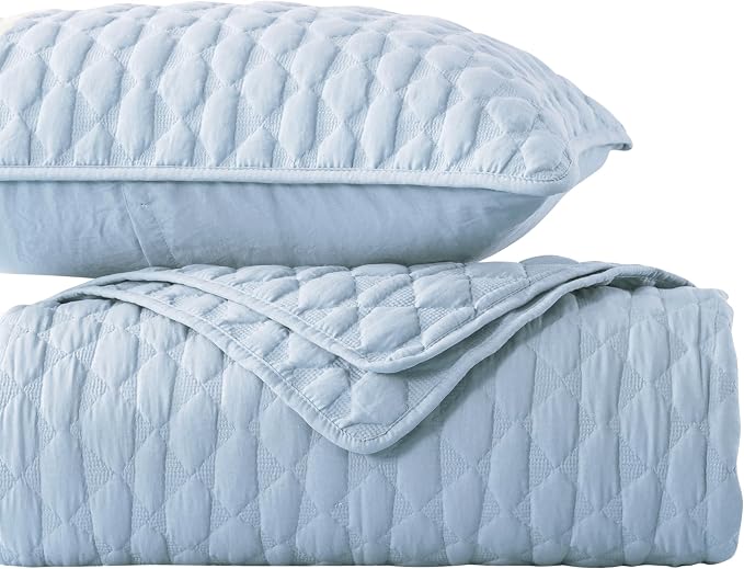 WDCOZY Light Blue Twin Size Quilt Bedding Set - Image 9