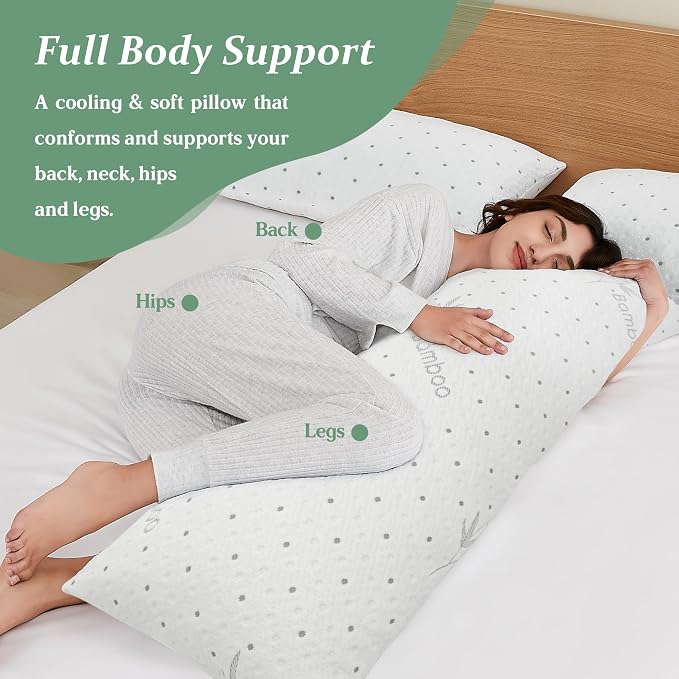 Dreamood Body Pillow Firmer 3200g 100% Shredded Memory Foam Body Pillows - Image 2