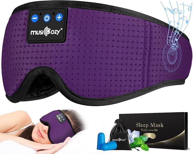 MUSICOZY Sleep Headphones Masks, Sleeping Masks Headphones Wireless Music Mask by MUSICOZY