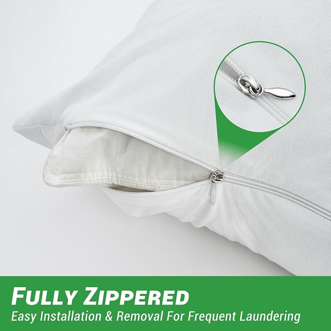 Gogreen Bamboo Rayon Waterproof Pillow Protector, Breathable Pillow Cover - Image 3