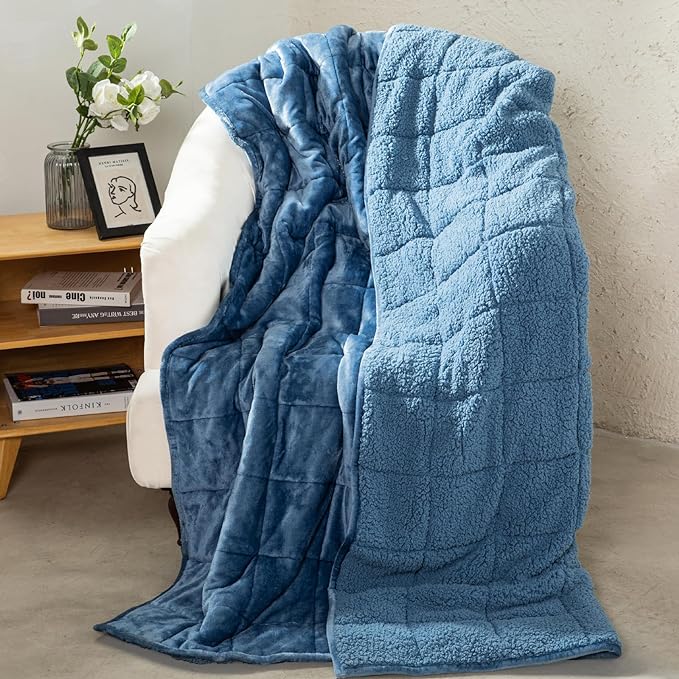 Aemicion Sherpa Weighted Blanket Queen Size 15lbs, Cozy Warm Heavy Blanket as by Aemicion