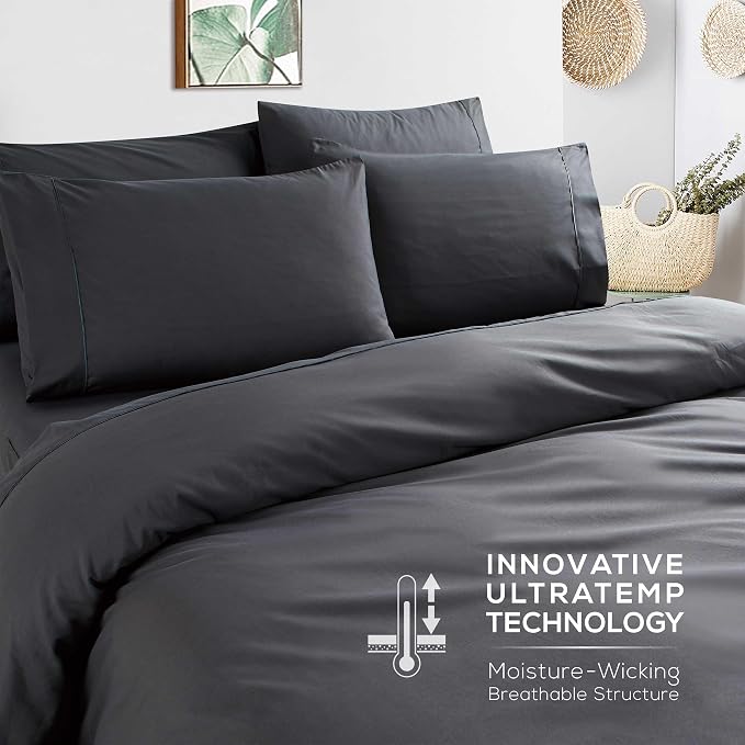 Mueller Ultratemp Bed Sheets Set, Super Soft 1800, 6 Piece California King - Image 6