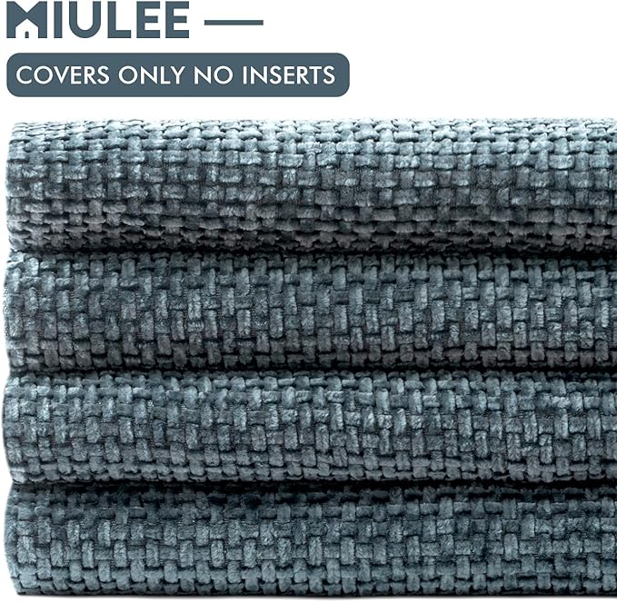 MIULEE Pack of 4 Couch Throw Pillow Covers 20x20 Inch Navy Blue Soft Decorative - Image 6